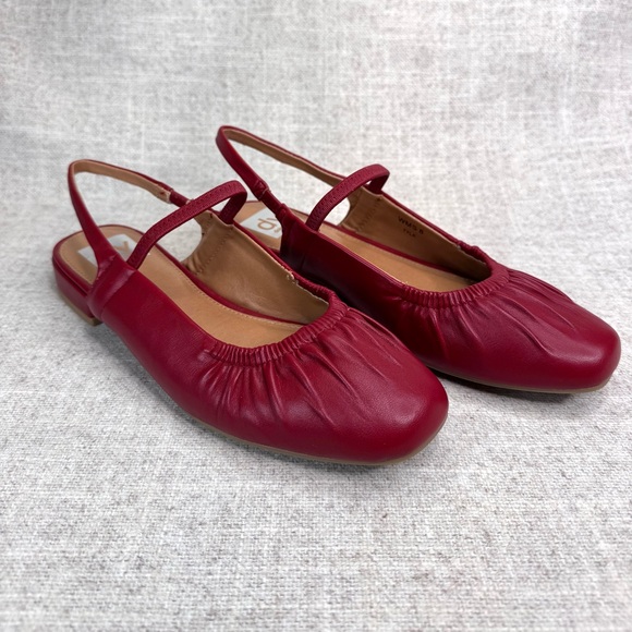 Dolce Vita Tyla Slingback Mary Jane Flats Shoes in red leather size 8 NWOB CUTE! - Picture 1 of 9